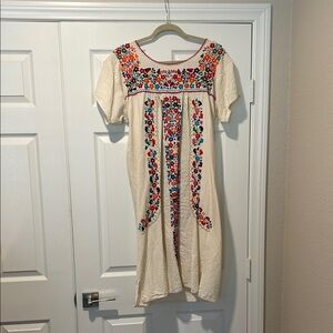 Embroidered Cream Dress